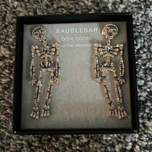 BaubleBar Skeleton Bling Halloween Earrings Bones Drop Earrings New in Box